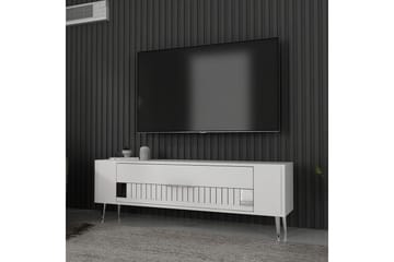 Estel Tv-bänk 120 cm - Vit/Silver - Möbler - TV- & Mediamöbler - TV bänk & mediabänk