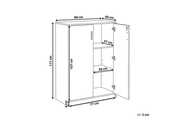 Förvaringsenhet Zehna Grå, vit, 80x40x117 cm - Grå, vit, 80x40x117 cm - Förvaring - Skåp - Förvaringsskåp