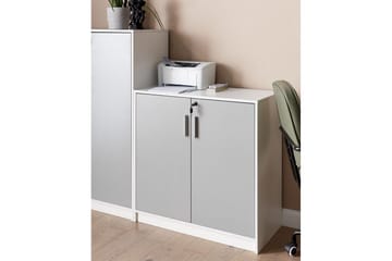 Förvaringsenhet Zehna Grå, vit, 80x40x80 cm - Grå, vit, 80x40x80 cm - Möbler - TV- & Mediamöbler - Mediastativ & väggfäste - Tv-stativ & Tv-väggfäste