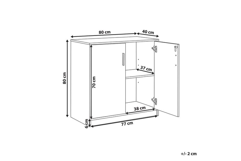 Förvaringsenhet Zehna Grå, vit, 80x40x80 cm - Grå, vit, 80x40x80 cm - Möbler - TV- & Mediamöbler - Mediastativ & väggfäste - Tv-stativ & Tv-väggfäste