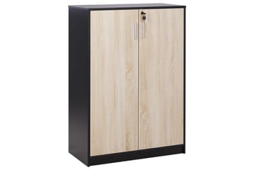 Förvaringsenhet Zehna Ljus trä, svart, 80x40x117 cm - Ljus trä, svart, 80x40x117 cm - Möbler - TV- & Mediamöbler - Mediastativ & väggfäste - Tv-stativ & Tv-väggfäste