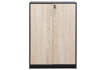 Förvaringsenhet Zehna Ljus trä, svart, 80x40x117 cm - Ljus trä, svart, 80x40x117 cm - Möbler - TV- & Mediamöbler - Mediastativ & väggfäste - Tv-stativ & Tv-väggfäste