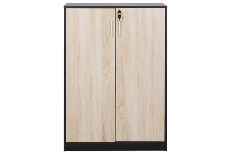 Förvaringsenhet Zehna Ljus trä, svart, 80x40x117 cm - Ljus trä, svart, 80x40x117 cm - Möbler - TV- & Mediamöbler - Mediastativ & väggfäste - Tv-stativ & Tv-väggfäste