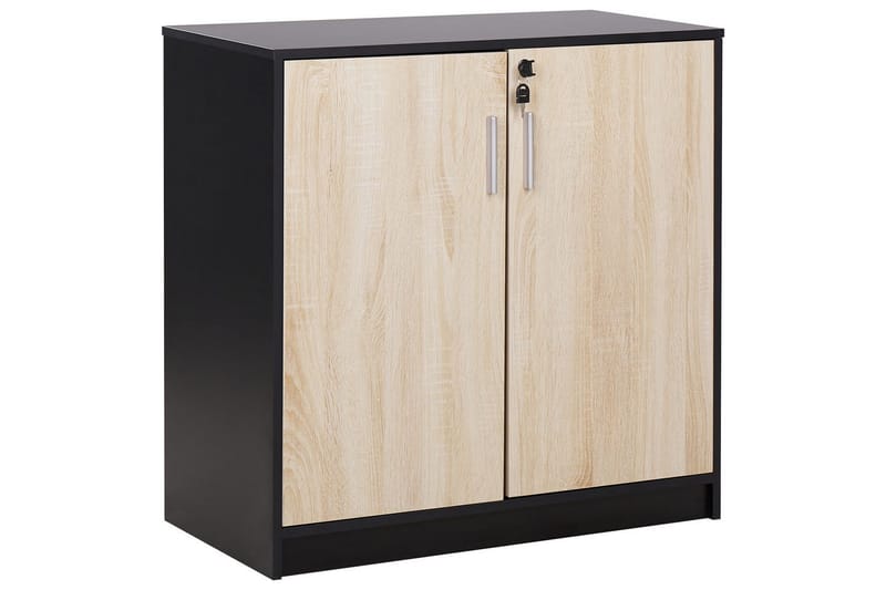 Förvaringsenhet Zehna Ljus trä, svart, 80x40x80 cm - Ljus trä, svart, 80x40x80 cm - Möbler - TV- & Mediamöbler - Mediastativ & väggfäste - Tv-stativ & Tv-väggfäste
