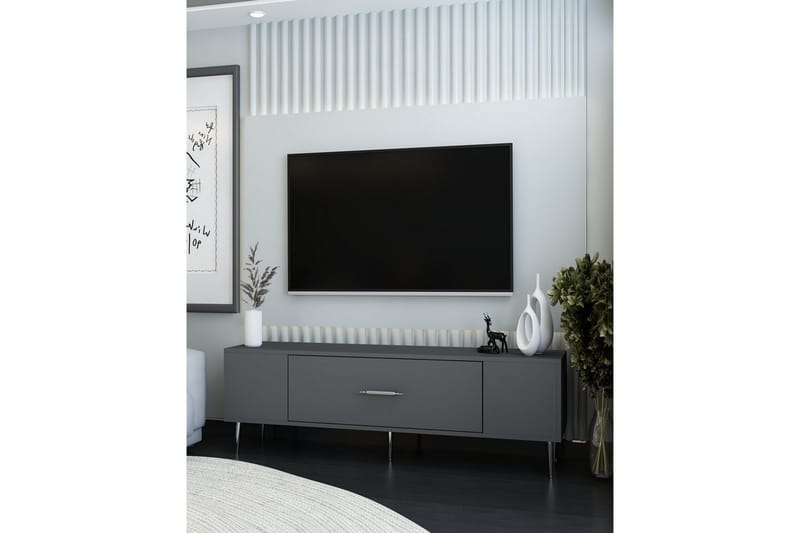 Feynor Tv-bänk 150 cm - Antracit/Silver - Möbler - TV- & Mediamöbler - TV bänk & mediabänk