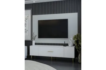 Feynor Tv-bänk 150 cm - Vit/Guld - Möbler - TV- & Mediamöbler - TV bänk & mediabänk