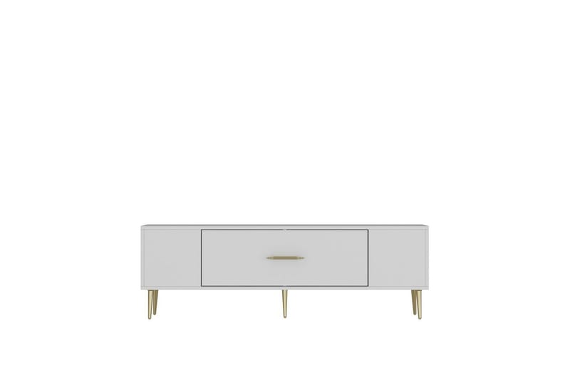 Feynor Tv-bänk 150 cm - Vit/Guld - Möbler - TV- & Mediamöbler - TV bänk & mediabänk