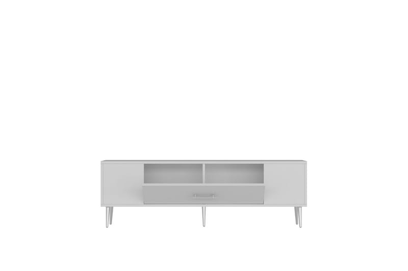 Feynor Tv-bänk 150 cm - Vit/Silver - Möbler - TV- & Mediamöbler - TV bänk & mediabänk
