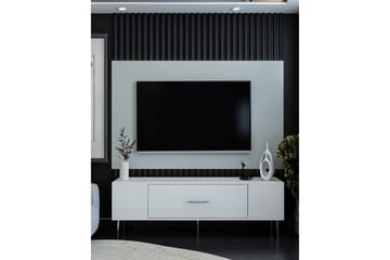 Feynor Tv-bänk 150 cm - Vit/Silver - Möbler - TV- & Mediamöbler - TV bänk & mediabänk