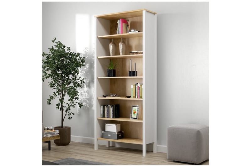 Fynric Bokhylla 83 cm - Natur/Vit - Förvaring - Hylla - Bokhylla
