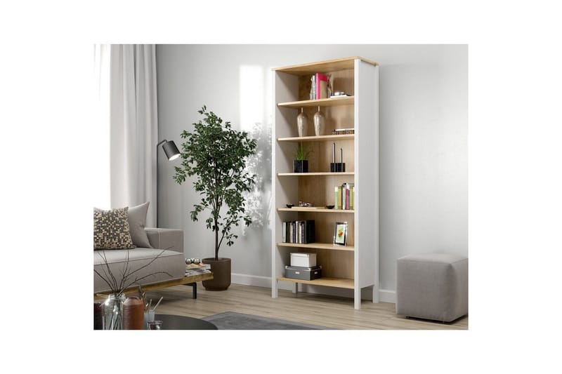 Fynric Bokhylla 83 cm - Natur/Vit - Förvaring - Hylla - Bokhylla
