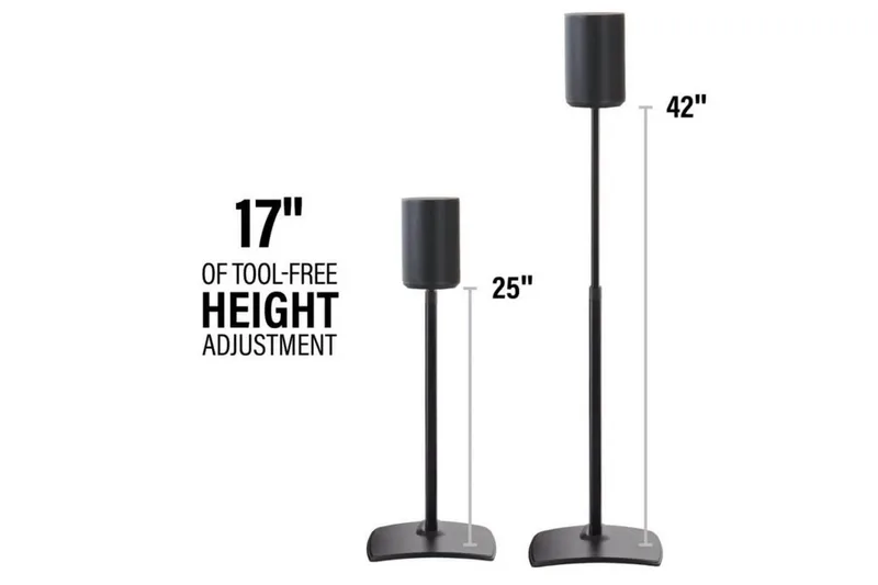 Golvstativ Sanus för Sonos ERA 100 2 Delar - Svart - Möbler - TV- & Mediamöbler - Mediastativ & väggfäste - Högtalarstativ