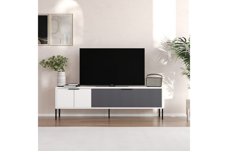 Hew Tv-bänk 150 cm - Vit/Antracit - Möbler - TV- & Mediamöbler - TV bänk & mediabänk