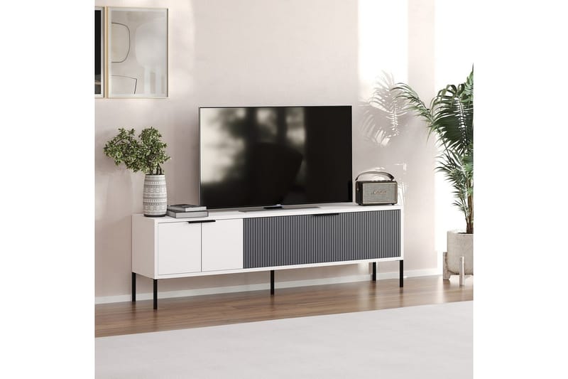 Hew Tv-bänk 150 cm - Vit/Antracit - Möbler - TV- & Mediamöbler - TV bänk & mediabänk
