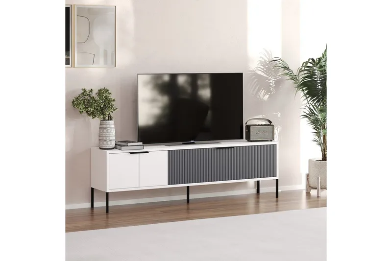 Hew Tv-bänk 150 cm - Vit/Antracit - Möbler - TV- & Mediamöbler - TV bänk & mediabänk