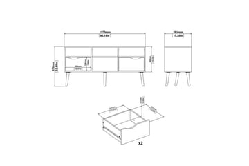 Hostafranc Tv-bänk 57,4 cm - Möbler - TV- & Mediamöbler - TV bänk & mediabänk