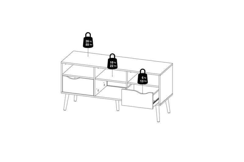 Hostafranc Tv-bänk 57,4 cm - Möbler - TV- & Mediamöbler - TV bänk & mediabänk