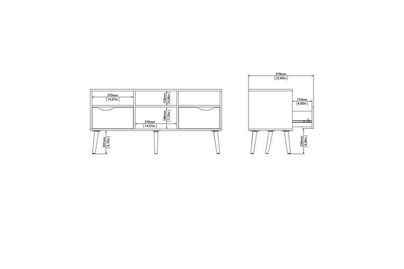 Hostafranc Tv-bänk 57,4 cm - Möbler - TV- & Mediamöbler - TV bänk & mediabänk