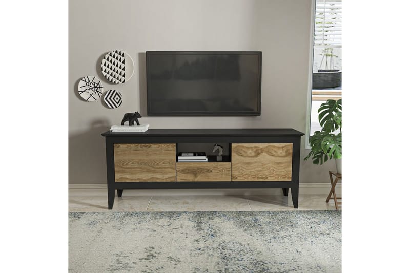 Hue Tv-bänk 150 cm - Svart/Ek - Möbler - TV- & Mediamöbler - TV bänk & mediabänk