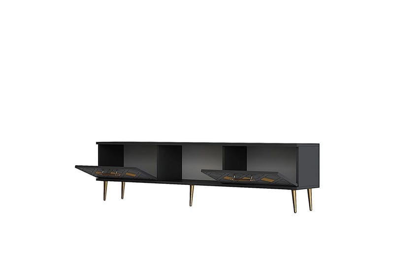 Ilna Tv-bänk 150 cm - Antracit/Guld - Möbler - TV- & Mediamöbler - TV bänk & mediabänk