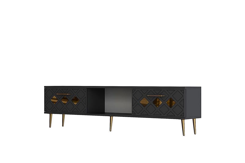 Ilna Tv-bänk 150 cm - Antracit/Guld - Möbler - TV- & Mediamöbler - TV bänk & mediabänk