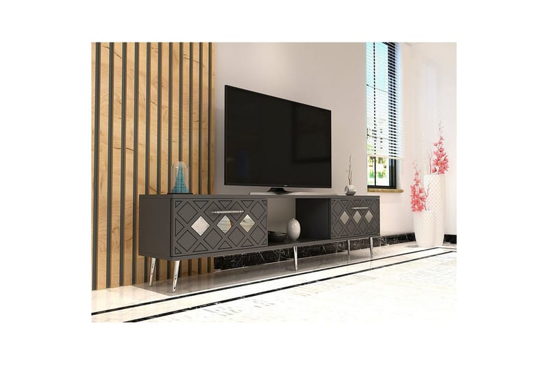 Ilna Tv-bänk 150 cm - Antracit/Silver - Möbler - TV- & Mediamöbler - TV bänk & mediabänk