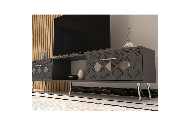 Ilna Tv-bänk 150 cm - Antracit/Silver - Möbler - TV- & Mediamöbler - TV bänk & mediabänk