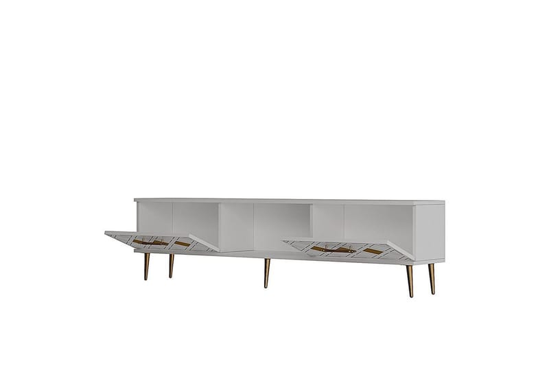 Ilna Tv-bänk 150 cm - Vit/Guld - Möbler - TV- & Mediamöbler - TV bänk & mediabänk