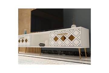 Ilna Tv-bänk 150 cm - Vit/Guld - Möbler - TV- & Mediamöbler - TV bänk & mediabänk