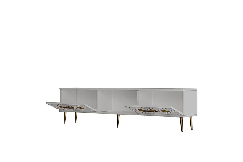 Ilna Tv-bänk 150 cm - Vit/Silver - Möbler - TV- & Mediamöbler - TV bänk & mediabänk