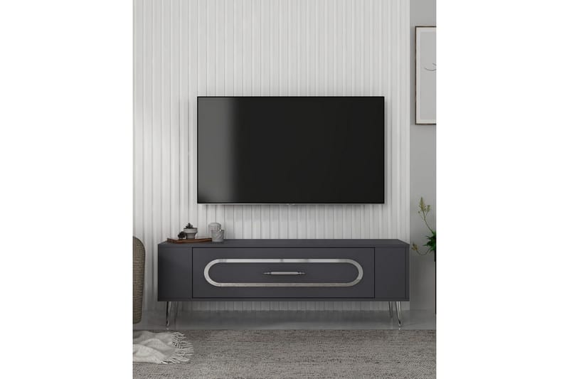 Javin Tv-bänk 120 cm - Antracit/Silver - Möbler - TV- & Mediamöbler - TV bänk & mediabänk