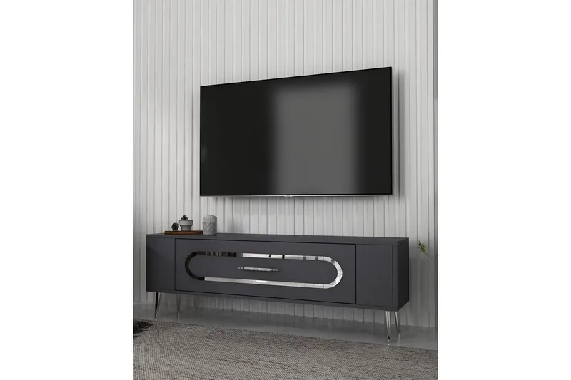 Javin Tv-bänk 120 cm - Antracit/Silver - Möbler - TV- & Mediamöbler - TV bänk & mediabänk