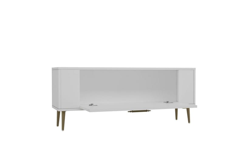 Javin Tv-bänk 120 cm - Vit/Guld - Möbler - TV- & Mediamöbler - TV bänk & mediabänk