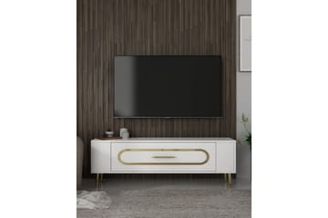 Javin Tv-bänk 120 cm - Vit/Guld - Möbler - TV- & Mediamöbler - TV bänk & mediabänk