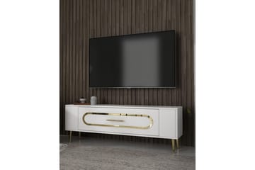 Javin Tv-bänk 120 cm - Vit/Guld - Möbler - TV- & Mediamöbler - TV bänk & mediabänk