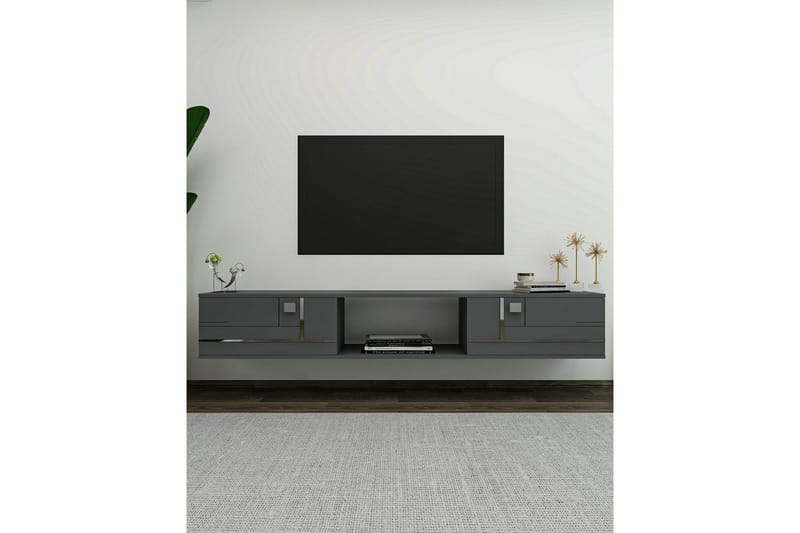 Jorin Tv-bänk 150 cm - Antracit/Silver - Möbler - TV- & Mediamöbler - TV bänk & mediabänk