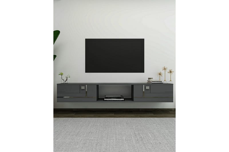 Jorin Tv-bänk 150 cm - Antracit/Silver - Möbler - TV- & Mediamöbler - TV bänk & mediabänk