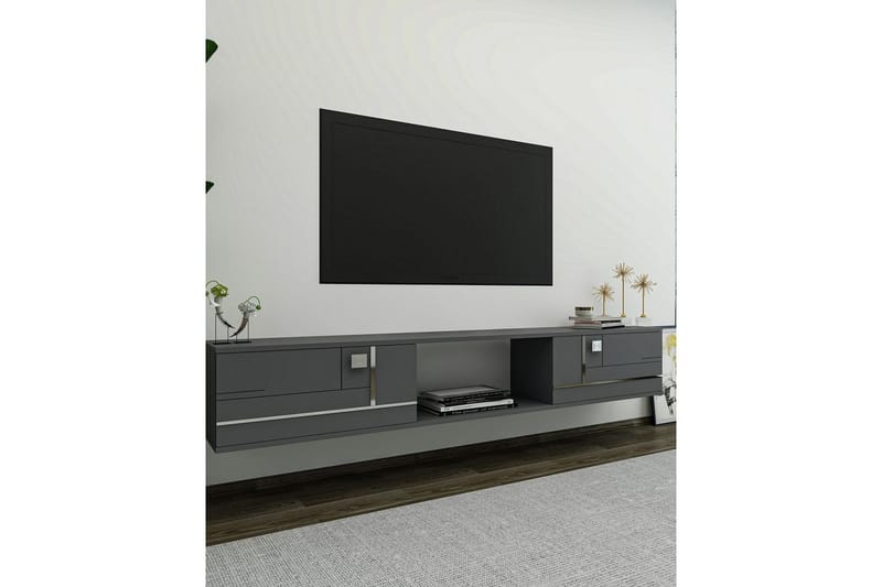 Jorin Tv-bänk 150 cm - Antracit/Silver - Möbler - TV- & Mediamöbler - TV bänk & mediabänk