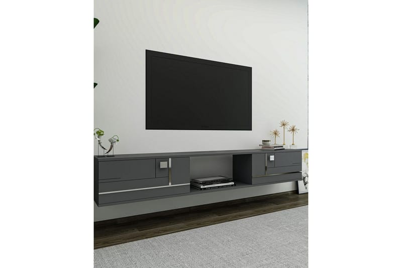 Jorin Tv-bänk 150 cm - Antracit/Silver - Möbler - TV- & Mediamöbler - TV bänk & mediabänk