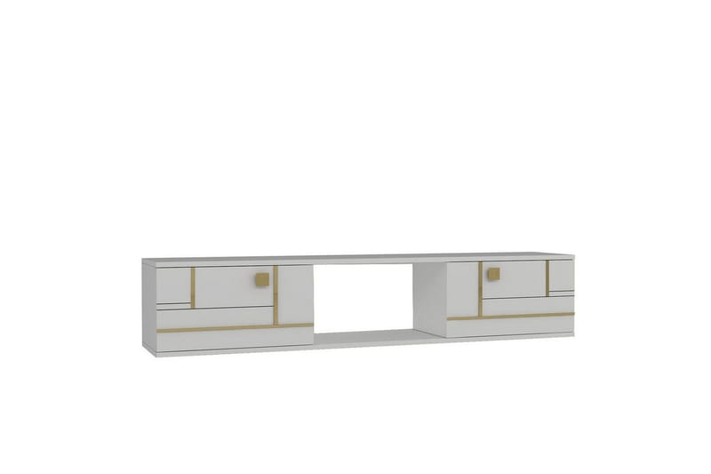 Jorin Tv-bänk 150 cm - Vit/Guld - Möbler - TV- & Mediamöbler - TV bänk & mediabänk