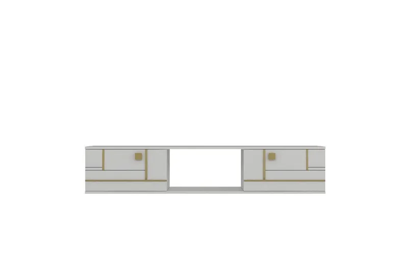 Jorin Tv-bänk 150 cm, Vit/Guld