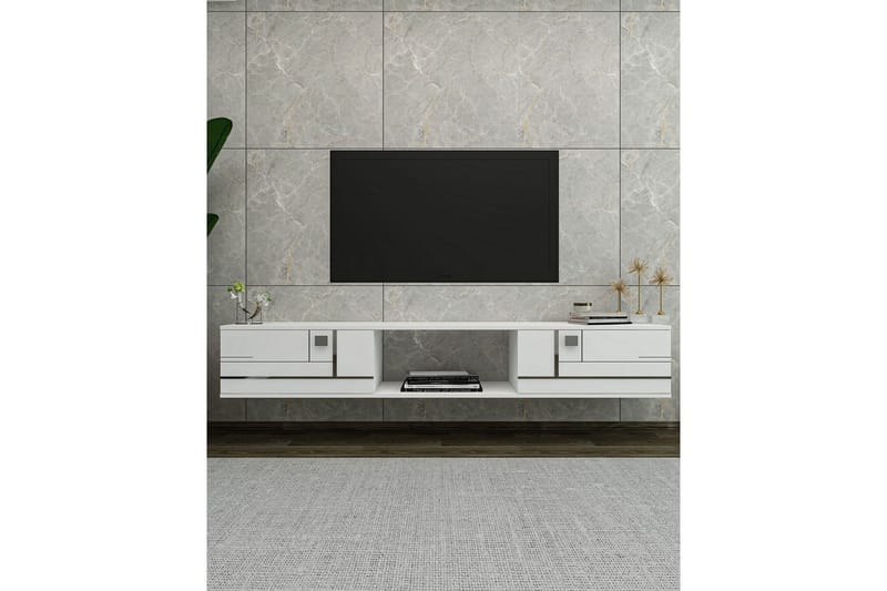 Jorin Tv-bänk 150 cm - Vit/Silver - Möbler - TV- & Mediamöbler - TV bänk & mediabänk