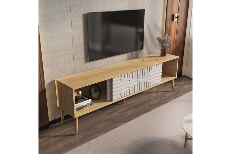 Kalon Tv-bänk 180 cm - Ek/Vit - Möbler - TV- & Mediamöbler - TV bänk & mediabänk
