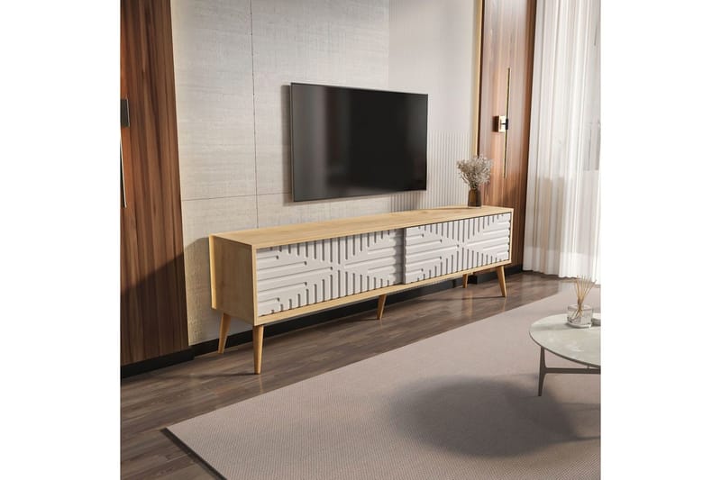 Kalon Tv-bänk 180 cm - Ek/Vit - Möbler - TV- & Mediamöbler - TV bänk & mediabänk