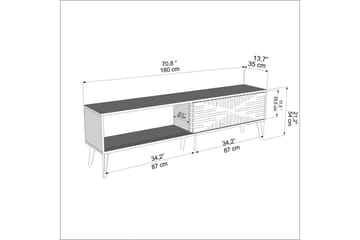 Kalon Tv-bänk 180 cm - Svart/Vit - Möbler - TV- & Mediamöbler - TV bänk & mediabänk