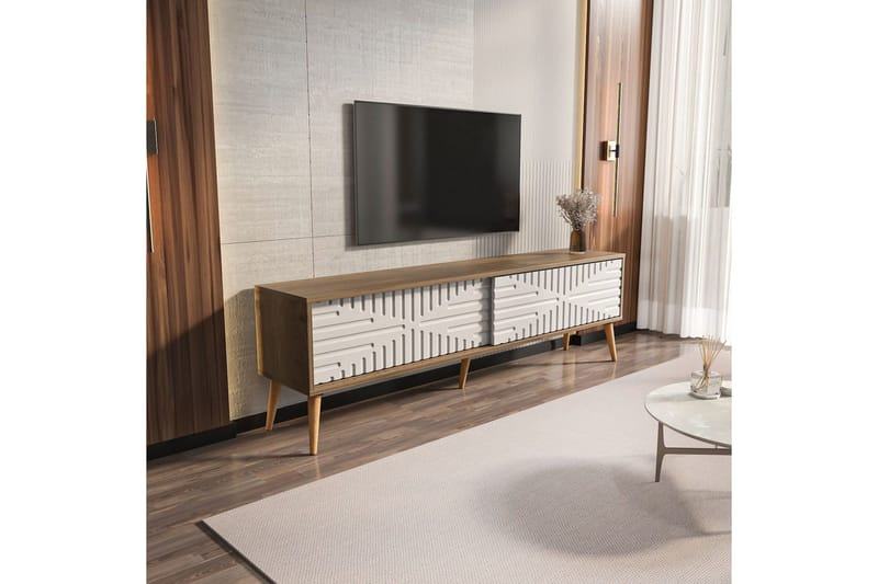 Kalon Tv-bänk 180 cm - Valnöt/Vit - Möbler - TV- & Mediamöbler - TV bänk & mediabänk