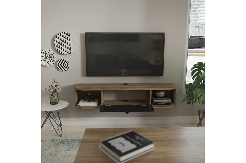 Kalvos Tv-bänk 120 cm - Svart/Ek - Möbler - TV- & Mediamöbler - TV bänk & mediabänk