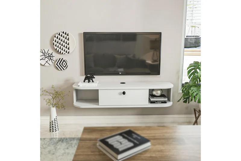 Kalvos Tv-bänk 120 cm - Vit - Möbler - TV- & Mediamöbler - TV bänk & mediabänk