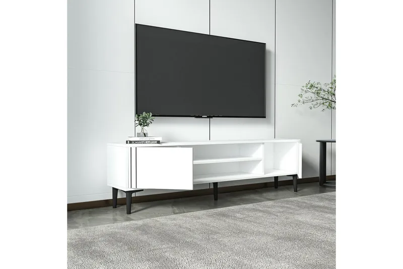 Klyne Tv-bänk 140 cm - Vit - Möbler - TV- & Mediamöbler - TV bänk & mediabänk