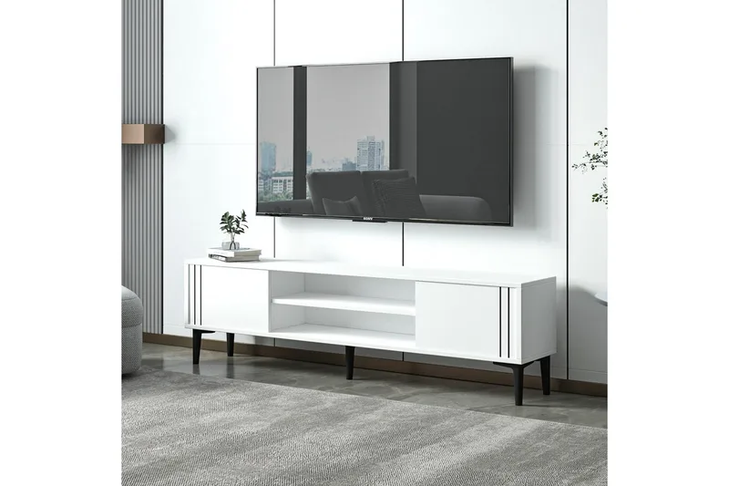 Klyne Tv-bänk 140 cm - Vit - Möbler - TV- & Mediamöbler - TV bänk & mediabänk